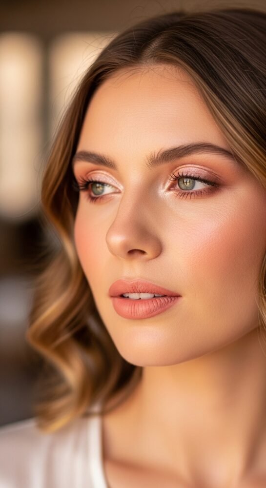 minimal makeup bridal look​