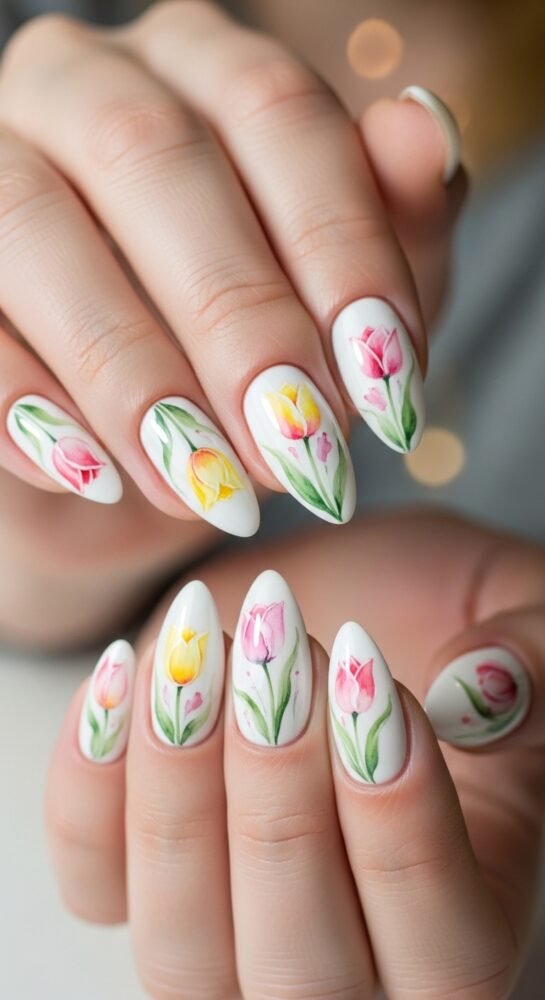 classy spring nail idea