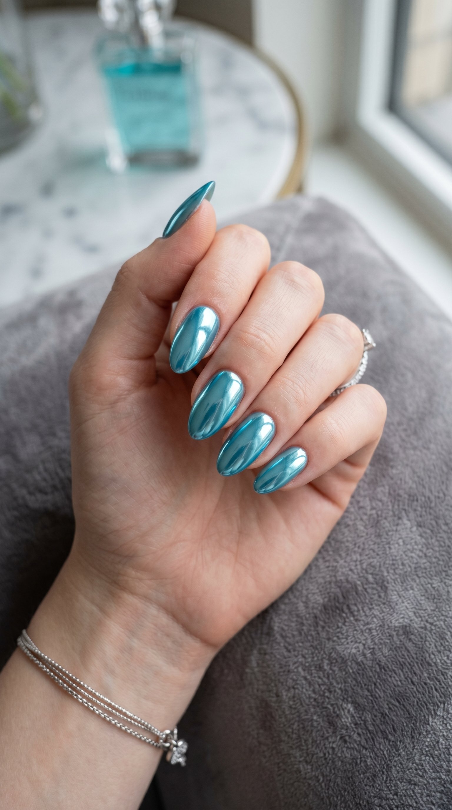 chrome beach nails