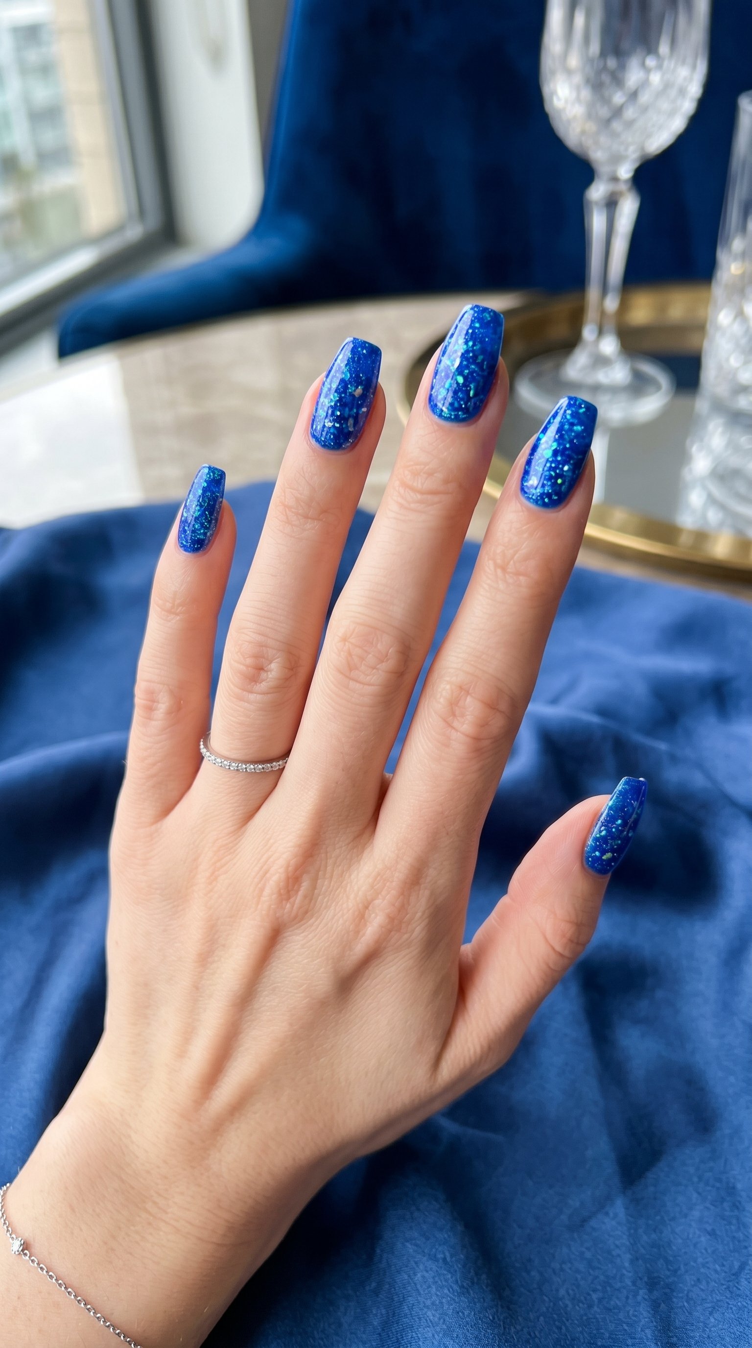 crystal blue nails