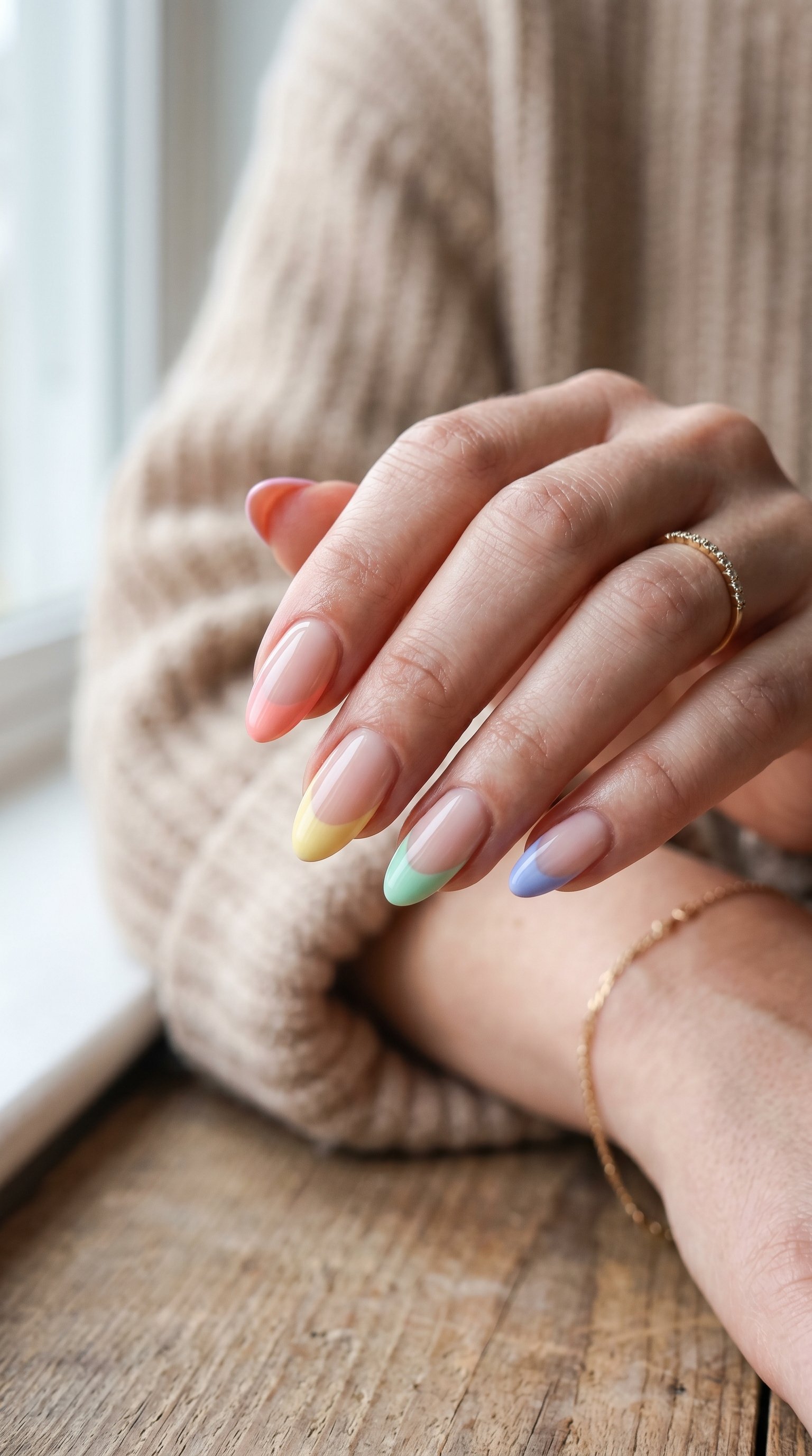 pastel rainbow nails