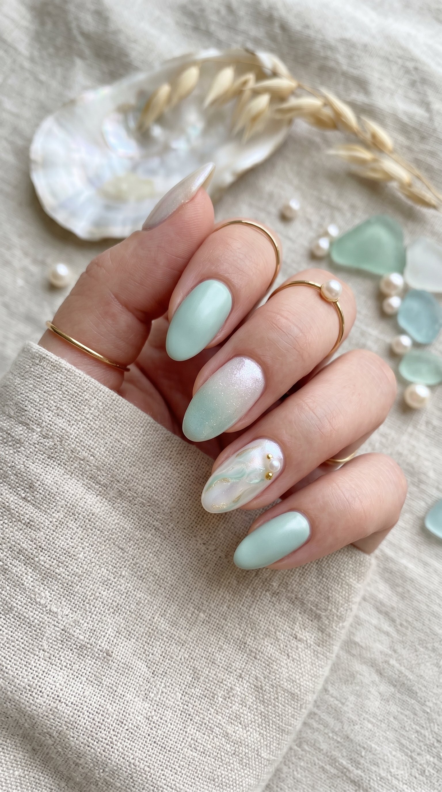 seafoam nails