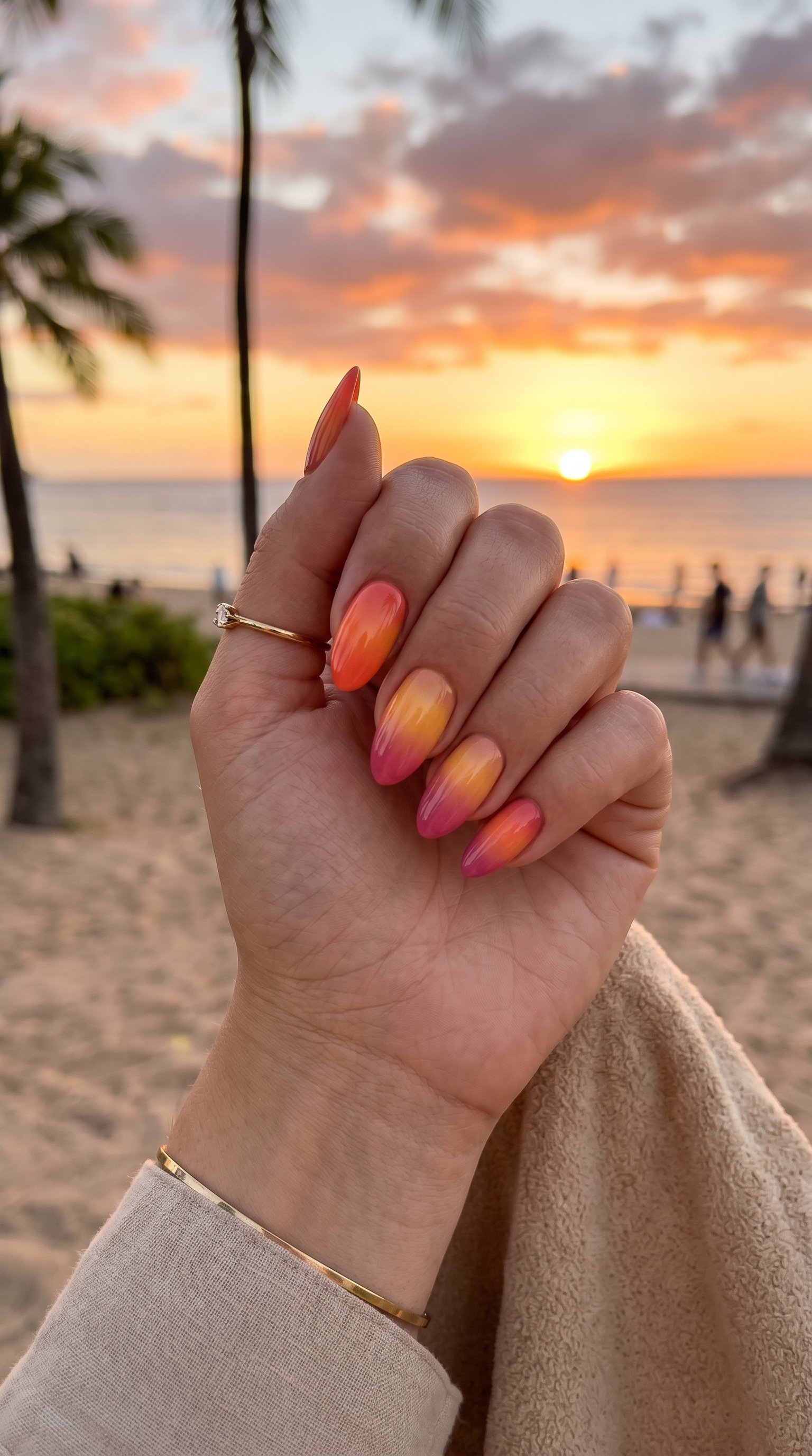 sunset nails