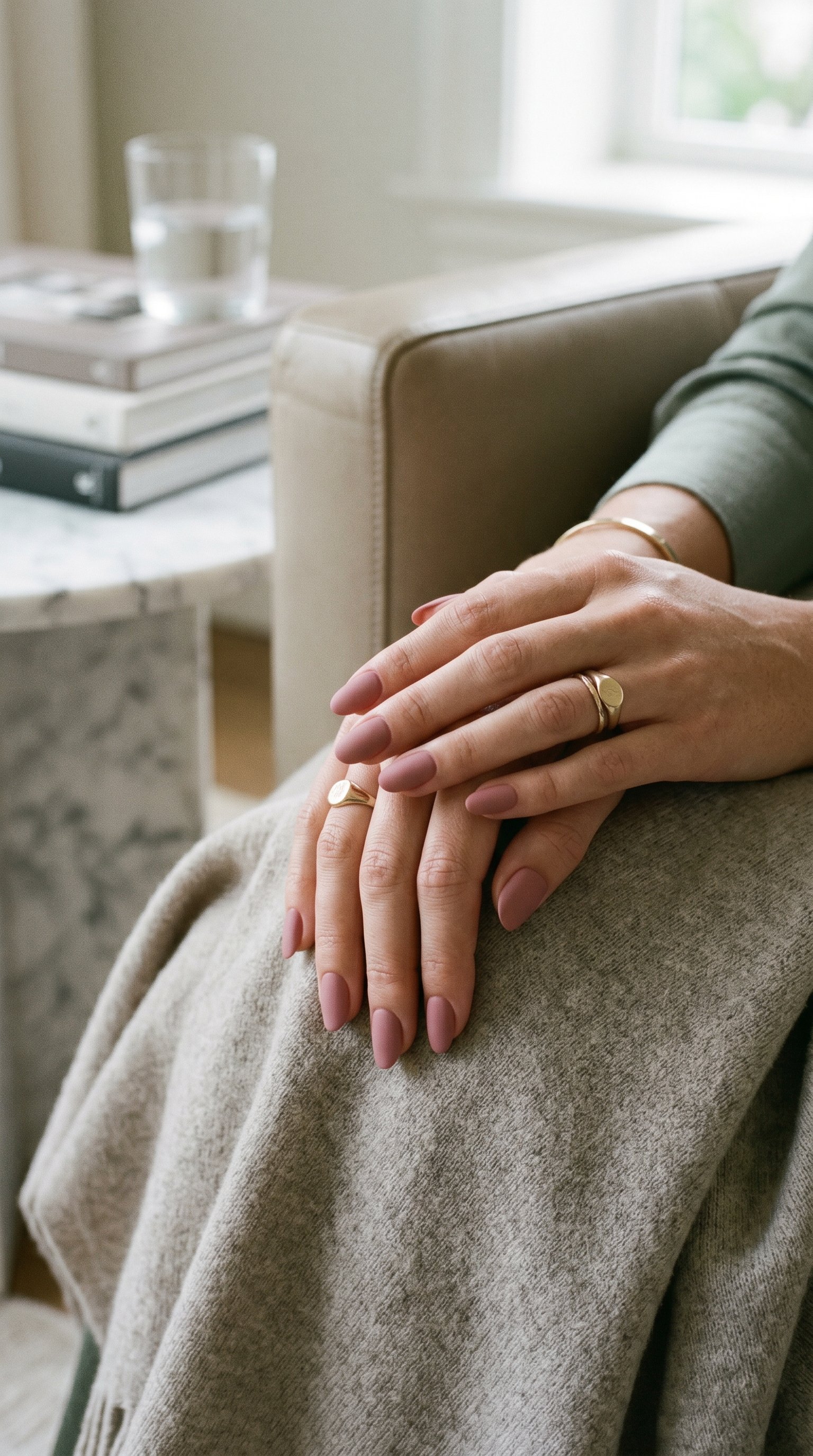 Dusty Rose Matte Nails