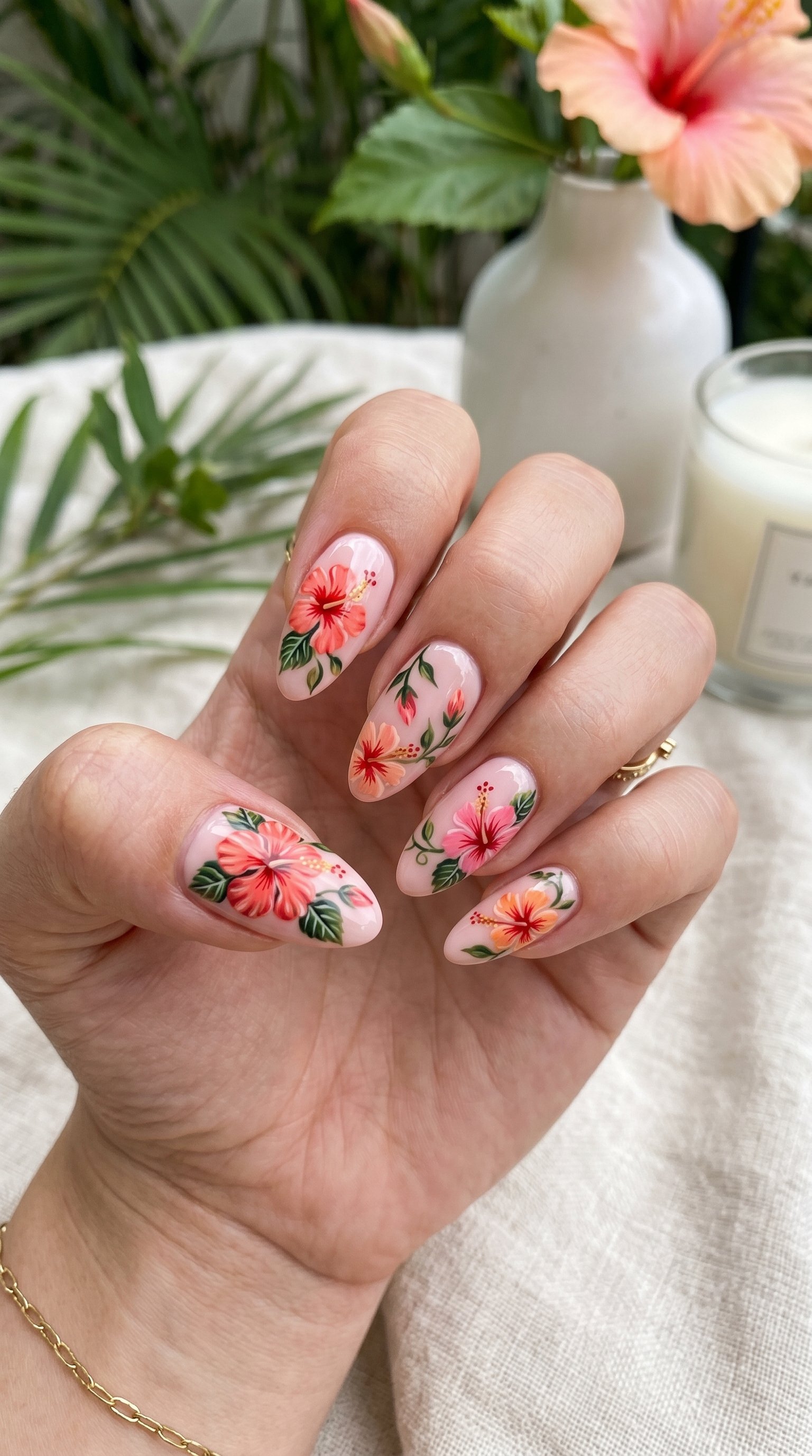 Hibiscus Nail Art