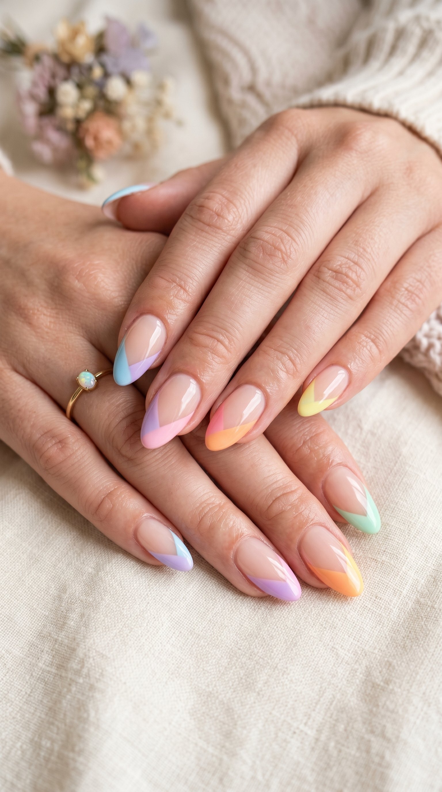 Pastel colorblock tips