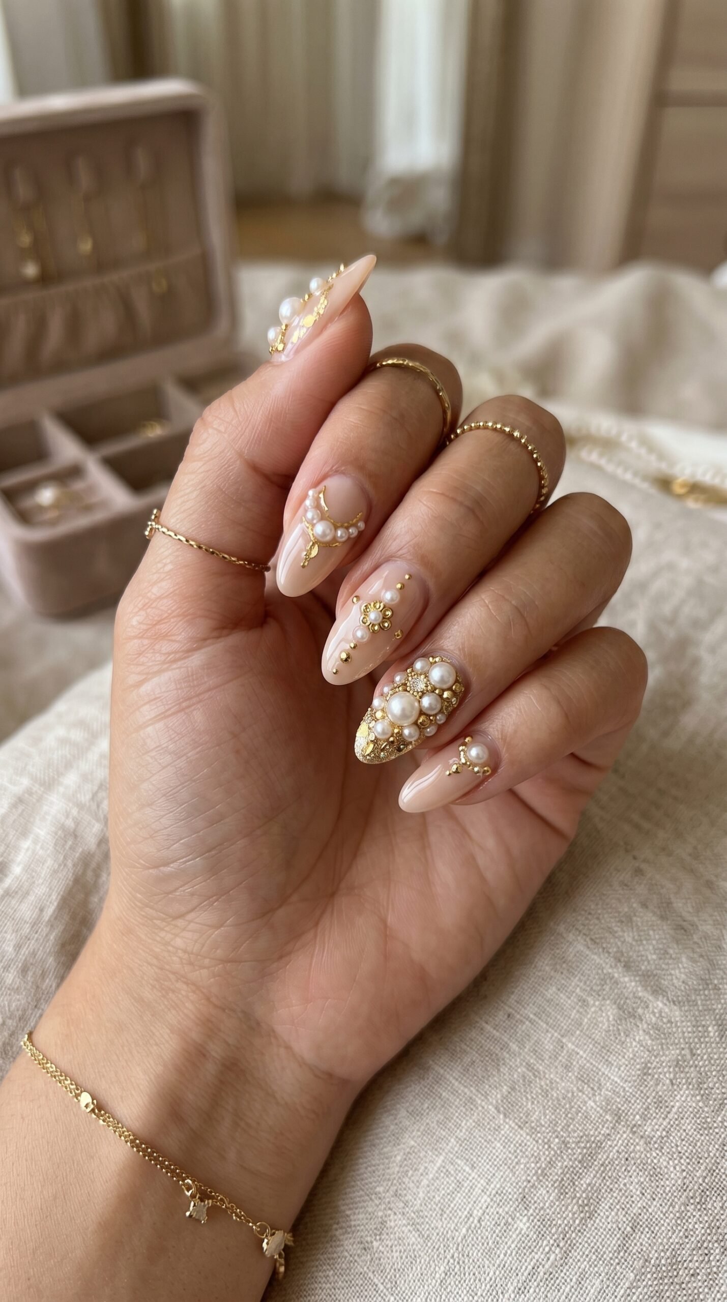 Pearl square nails