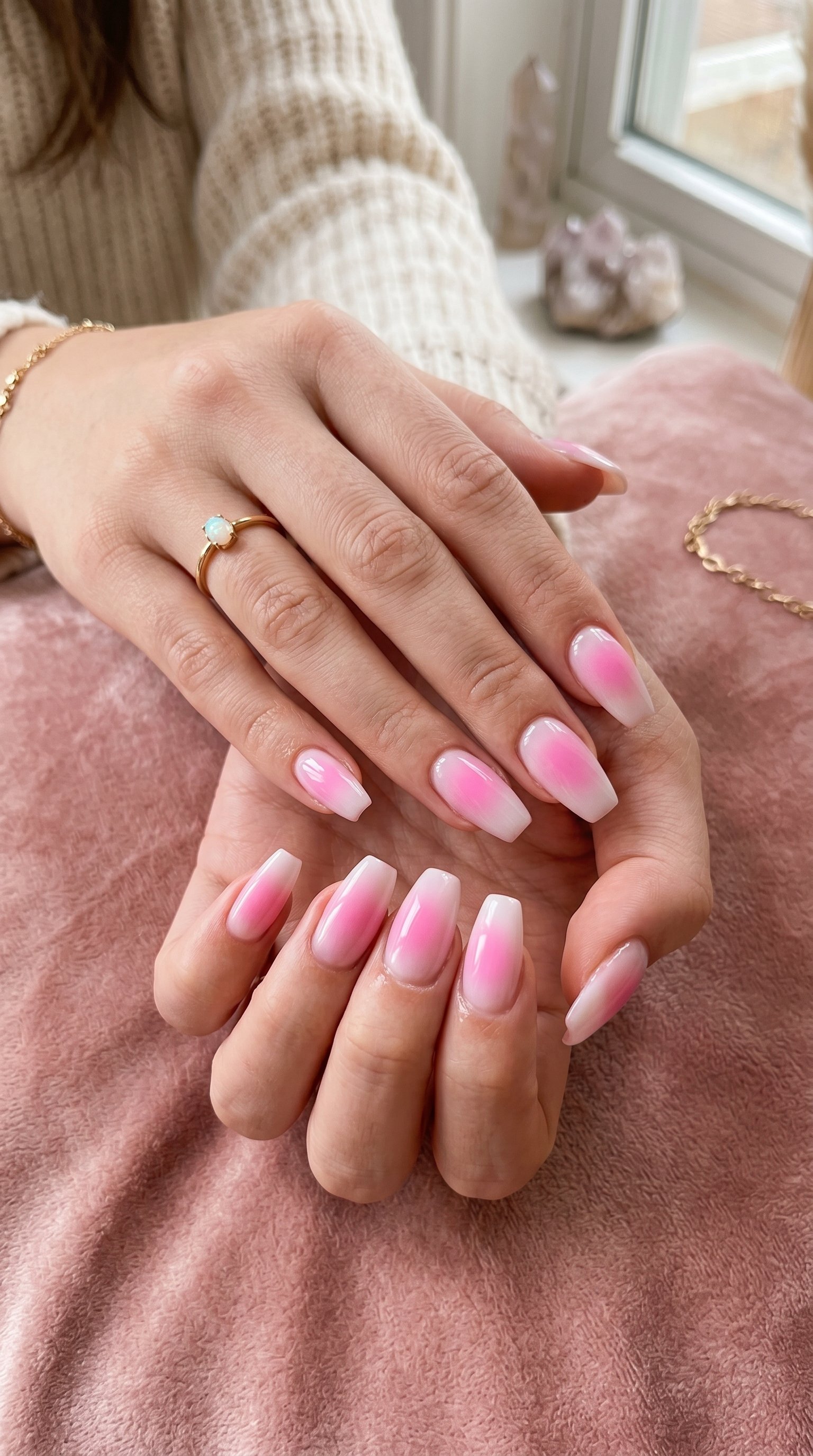 Pink Aura Nails