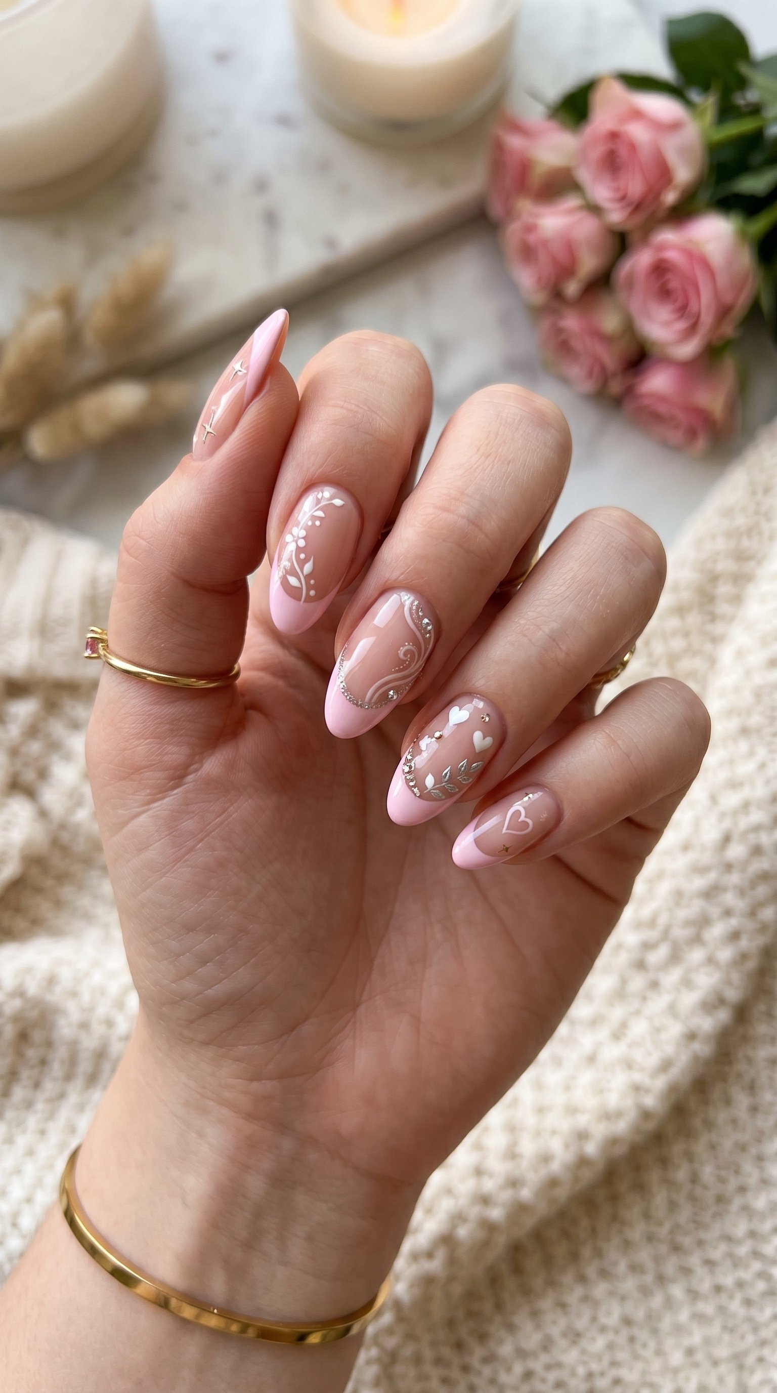 Pink French Tip Nails