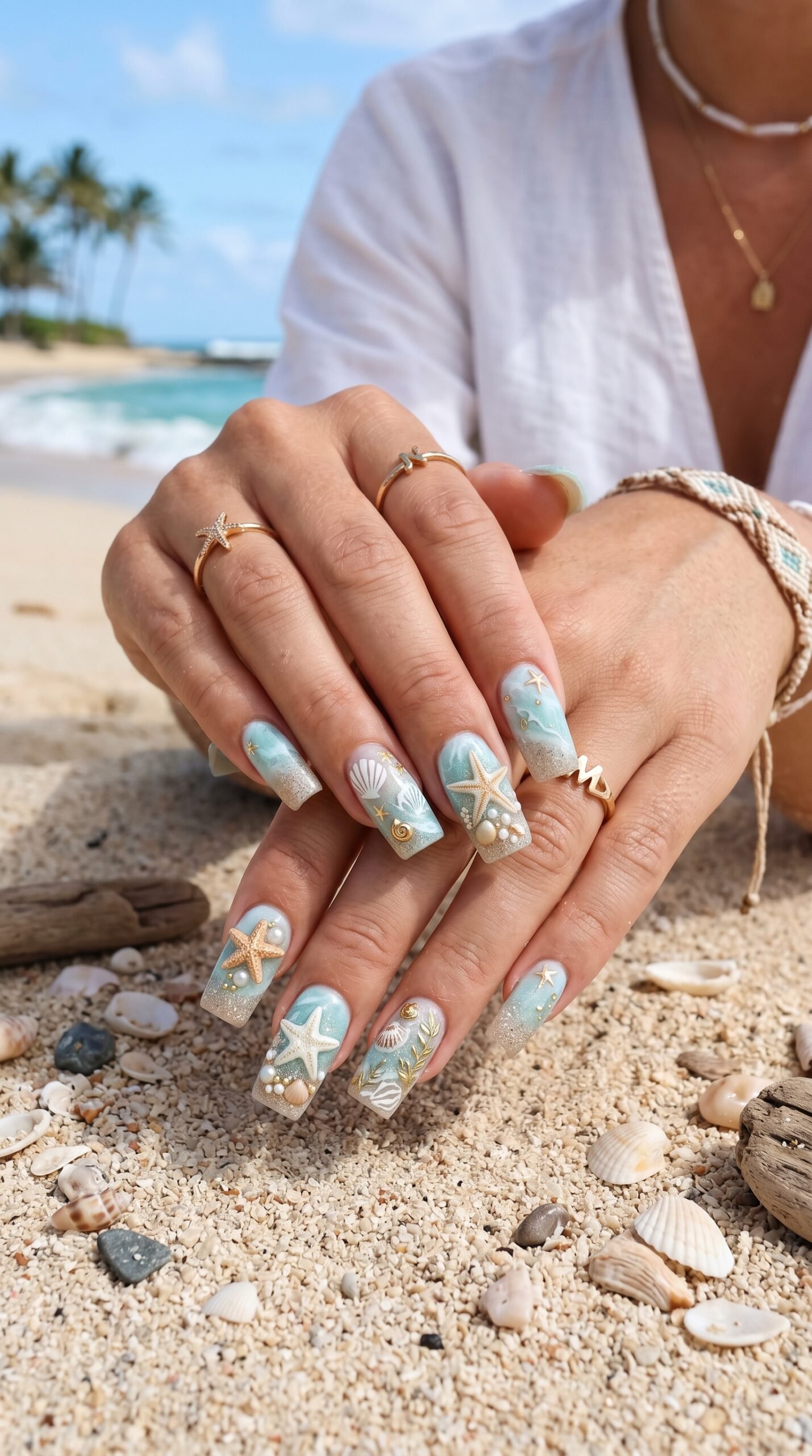 Starfish square nails