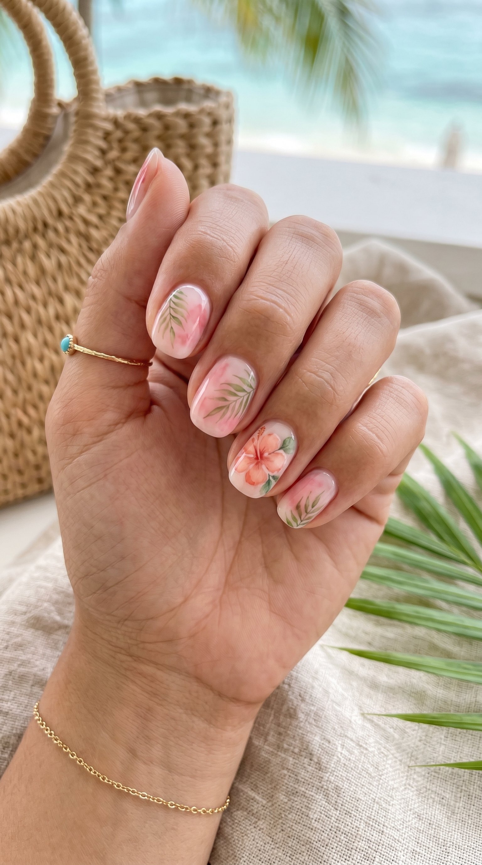 Watercolor Pink Nails